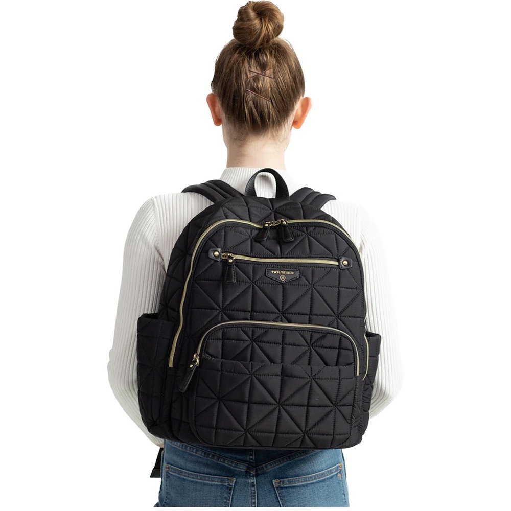 New Momma Sale! New! Twelve Little Designer Black Quilted Companion Diaper Bag - Picture 6 of 10